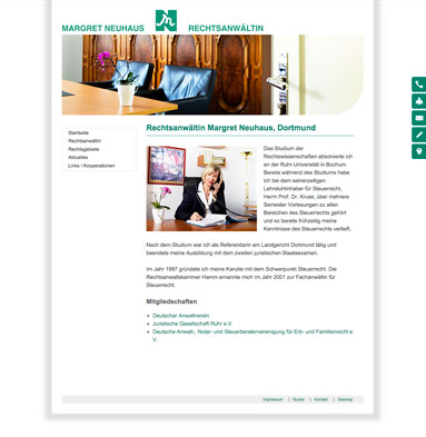 Rechtsanwältin Margret Neuhaus in Dortmund. Businessportrait und Aufnahmen der Kanzlei für Internetseite